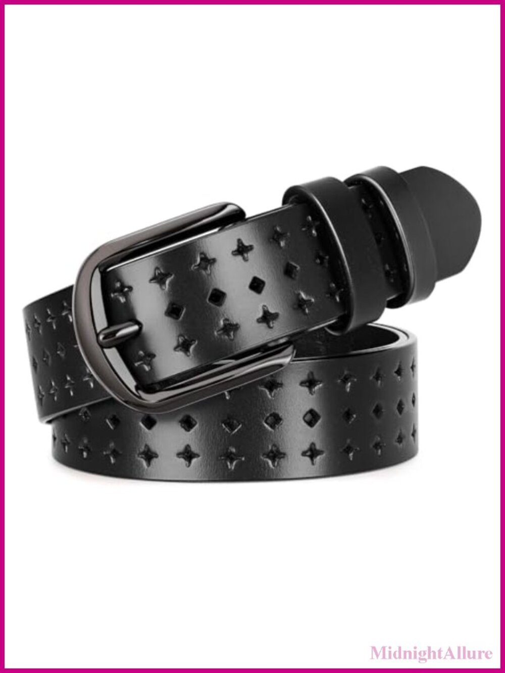 Genuine Leather Belt Women Hollow Pin Buckle Waist Belt Jeans Dress